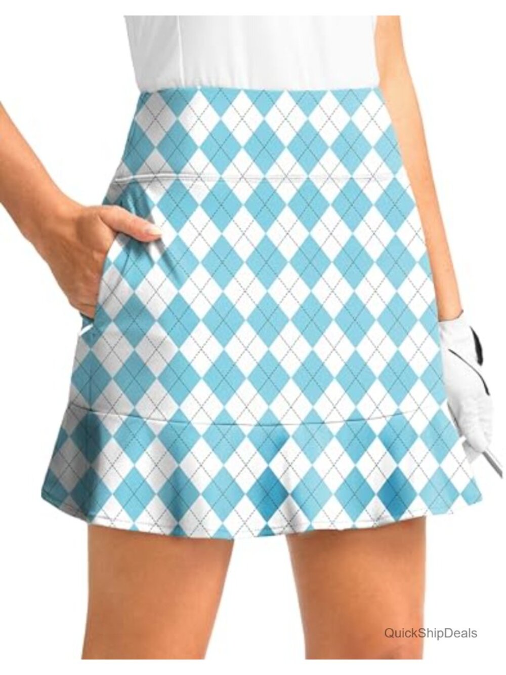 Women's Golf Skorts with 5 Pockets, Built-in Shorts, High Waist, Ruffle,
